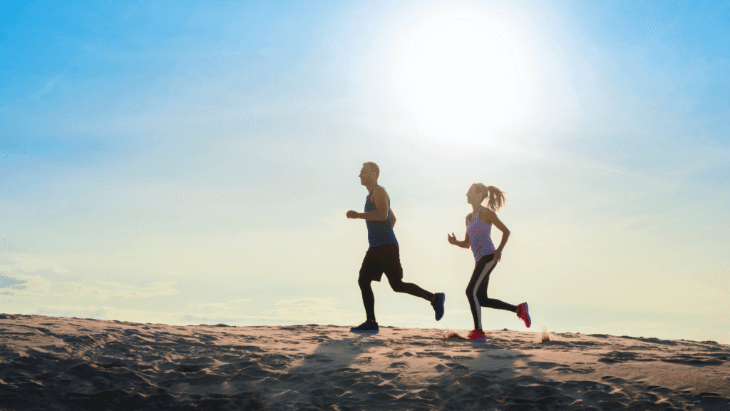 People thriving with healthy exercise and mitochondria